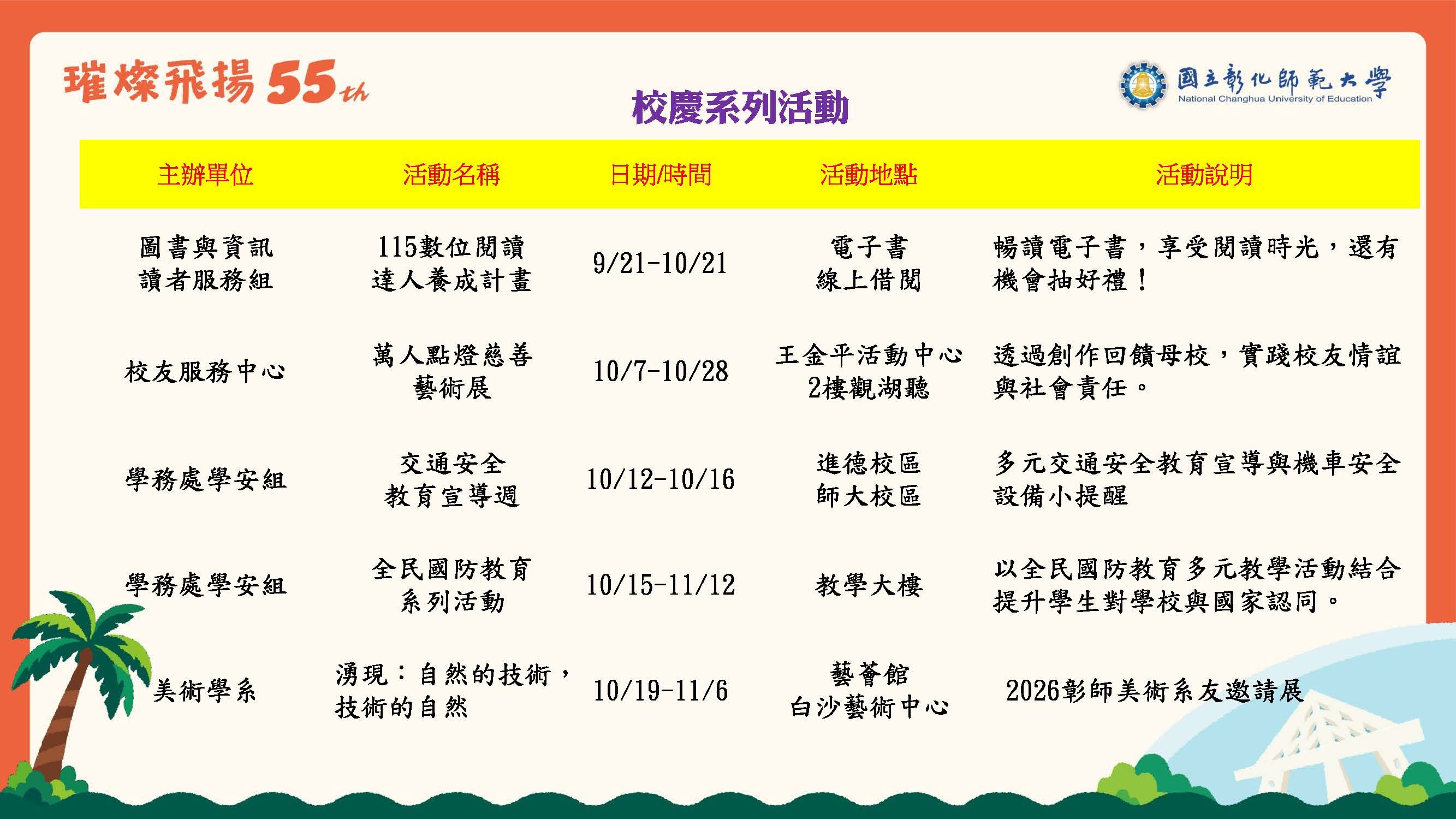 55週年校慶 活動宣傳